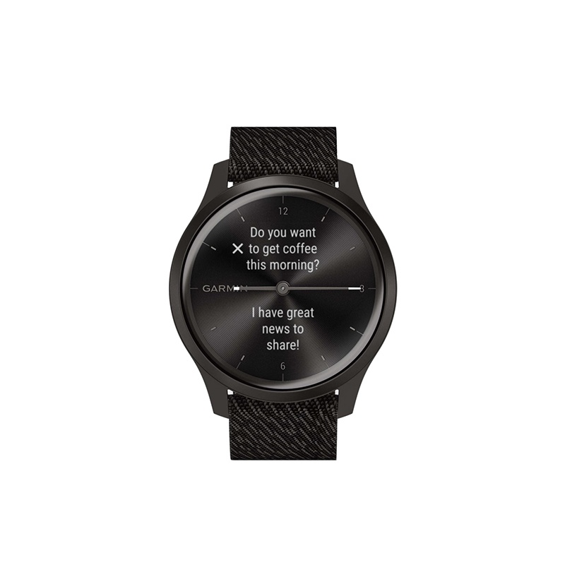 商品Garmin|GARMIN 男女同款深灰色铝制表盘石英机芯黑色尼龙表带多功能智能手表42MM,价格¥2570,第2张图片详细描述