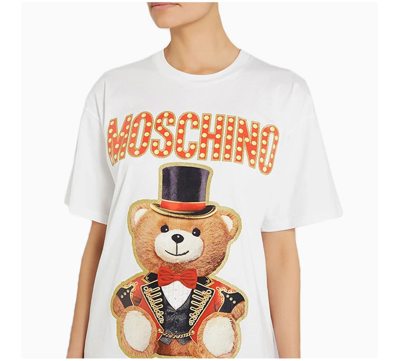 商品[国内直发] Moschino|MOSCHINO 米白色女士T恤 EV0702-0540-3001,价格¥486,第7张图片详细描述