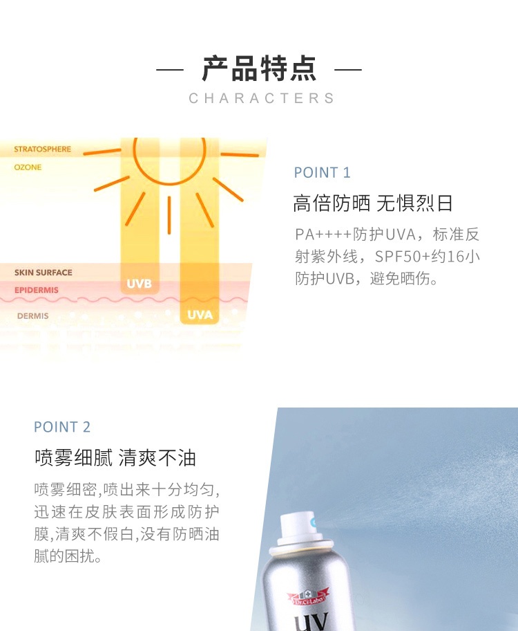 商品[国内直发] Dr.Ci:Labo|【清爽防晒断货王】Dr. Ci:Labo 城野医生 防晒喷雾 SPF50 PA++++ 100克,价格¥117,第2张图片详细描述