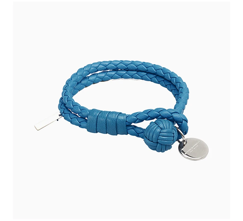 商品Bottega Veneta|Bottega Veneta 葆蝶家 蓝色编织手链 113546-V001D-4321,价格¥1507,第3张图片详细描述