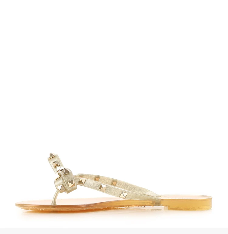 商品Valentino|VALENTINO 女士浅金色夹脚拖鞋 QW1S0552-LMF-L01,价格¥1126,第6张图片详细描述