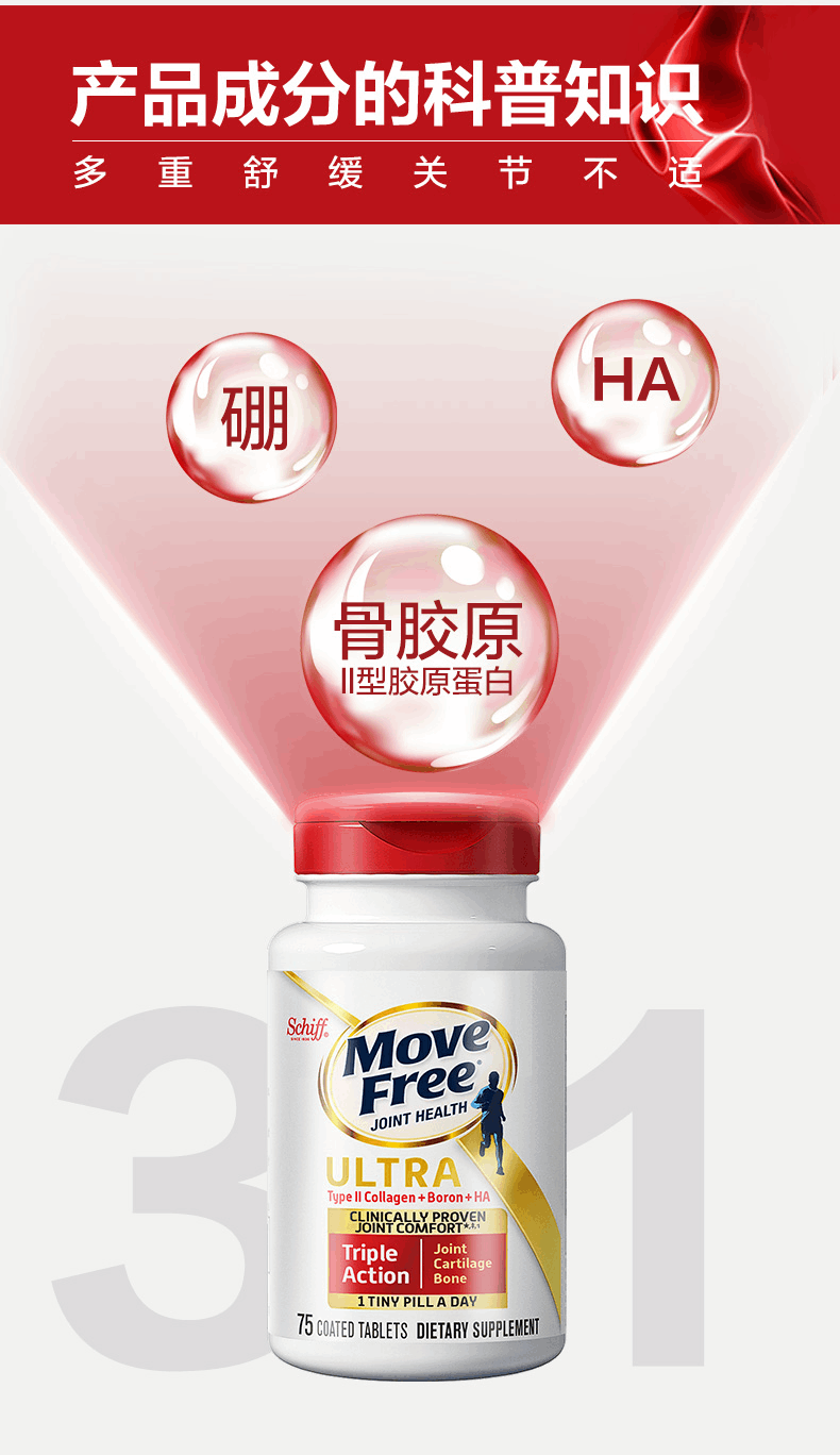 商品Move Free|美国Move Free益节氨糖维骨力软骨素蓝/白/红/绿瓶,价格¥192,第10张图片详细描述