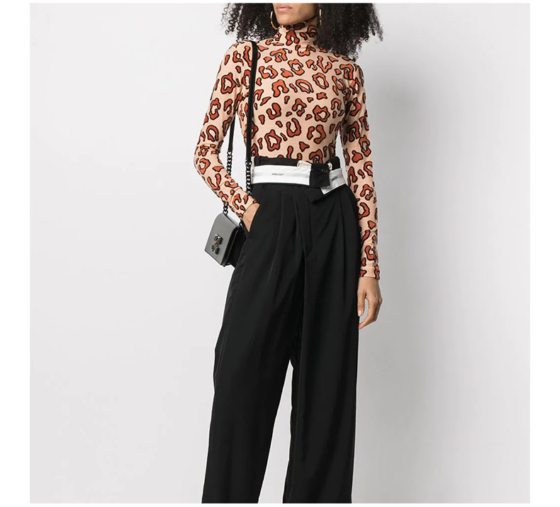 商品Ambush|AMBUSH 女士米色豹纹印花高领长袖T恤 BMAB007-F20JER001-4646,价格¥1866,第9张图片详细描述