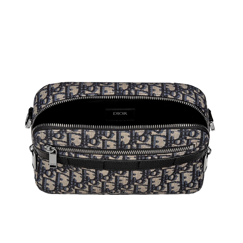 商品Dior|【包税】DIOR/迪奥 SAFARI系列 男士黑米色经典老花帆布配粒面小牛皮斜挎单肩包 1ESPO206YKY_H27E,价格¥16087,第4张图片详细描述