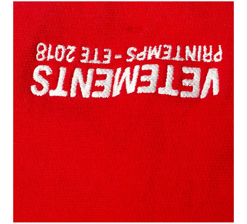 商品Vetements|VETEMENTS 男士红色大廓形徽标连帽运动衫 WSS18TR29-RED,价格¥3376,第7张图片详细描述