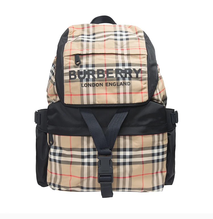 商品[国内直发] Burberry|Burberry 博柏利 女士logo印花经典格纹背包 8010372,价格¥8954,第4张图片详细描述