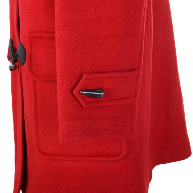 商品Burberry|Burberry 博柏利 女士红色羊毛牛角扣大衣 3844784,价格¥4749,第7张图片详细描述