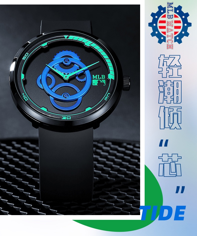 商品[国内直发] MLB|MLB 美职棒NewYork系列街头潮流时尚腕表 个性运动防水石英男表 欧美表 NY608,价格¥429,第3张图片详细描述