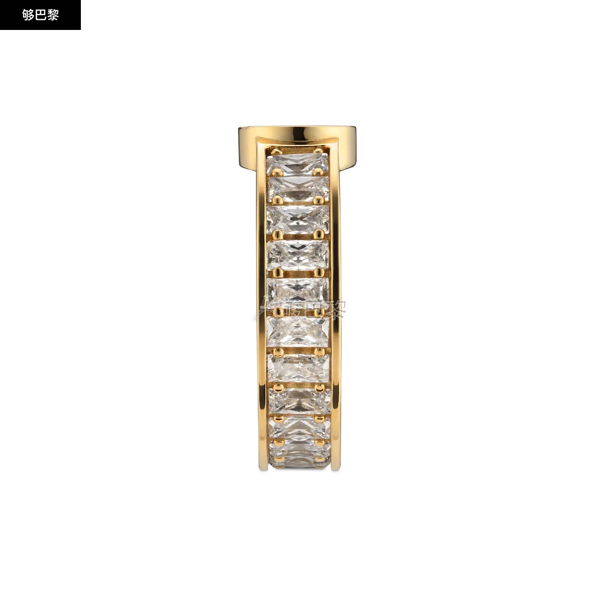商品Gucci|【预售】 古驰 25春夏 女士 戒指 GUCCI BLONDIE系列宽版水晶戒指 837231 JAAHV 8062,价格¥4138,第3张图片详细描述