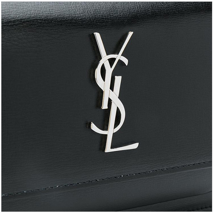 商品[国内直发] Yves Saint Laurent|YSL 圣罗兰 女士SUNSET系列黑色牛皮银色logo褡裢单间包 452157-D422N-1000,价格¥12276,第6张图片详细描述