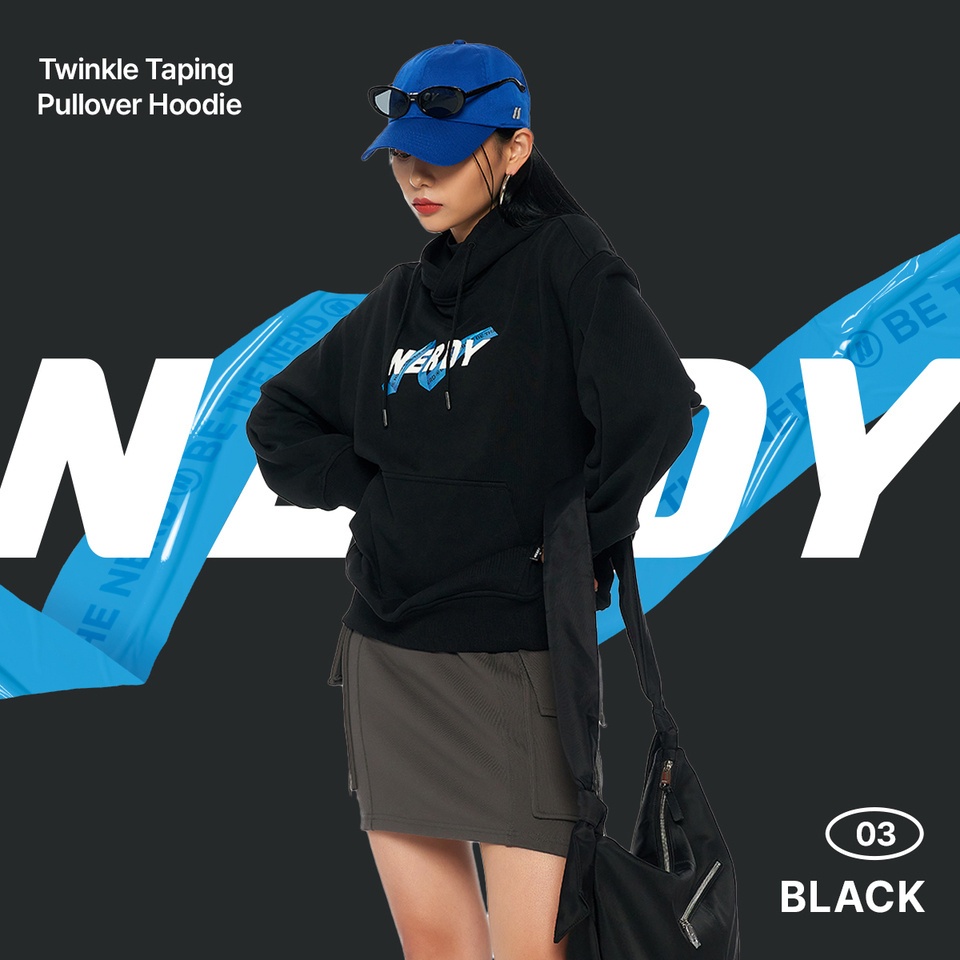 商品NERDY|【享贝家】NERDY 新款男女同款情侣款运动休闲连帽卫衣 黑色\白色\粉红色（预售款，10天发货）PNEF22KE1601,价格¥287,第2张图片详细描述