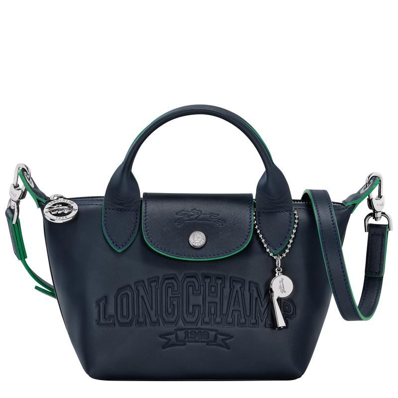 商品Longchamp|珑骧 Le Pliage XTRA超小女士海军蓝皮革手提包 L1500HEY556,价格¥3907,第3张图片详细描述