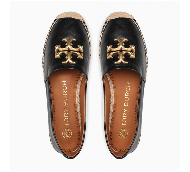 商品Tory Burch|TORY BURCH 女士黑色牛皮麻编细节渔夫鞋 86567-006,价格¥1792,第8张图片详细描述