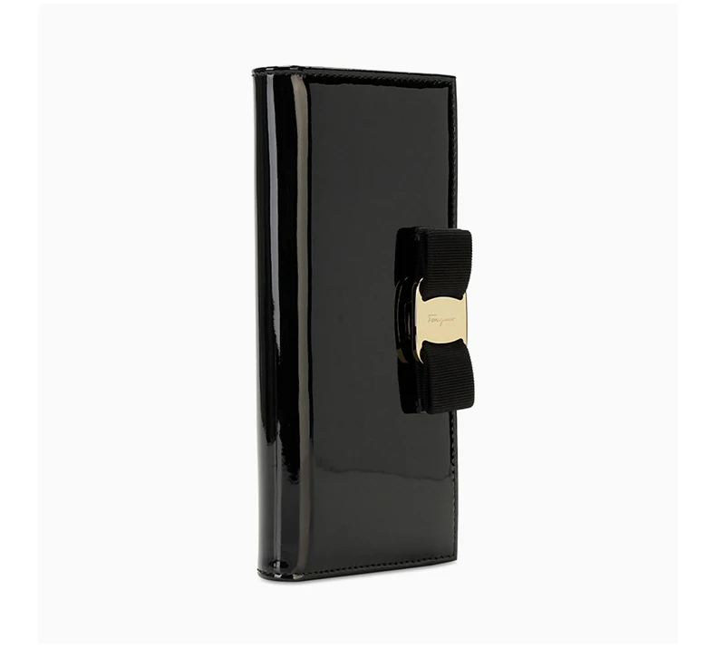 商品[国内直发] Salvatore Ferragamo|SALVATORE FERRAGAMO 女士黑色光面皮革长款钱包 22-A900-588251,价格¥2887,第7张图片详细描述
