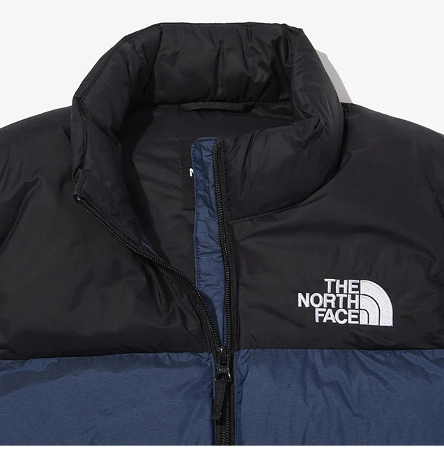 商品The North Face|【享贝家】ZY-（预售款）北面 经典款拼色立领拉链休闲保暖羽绒棉马甲背心 男女同款 蓝黑 NV3NN60C-BLU,价格¥661,第4张图片详细描述