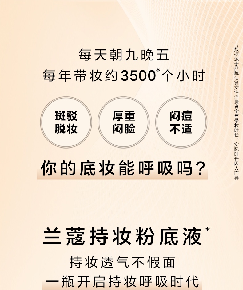商品[国内直发] Lancôme|兰蔻 持妆粉底液 混油皮持久控油 轻薄透气 30ml,价格¥285,第1张图片详细描述
