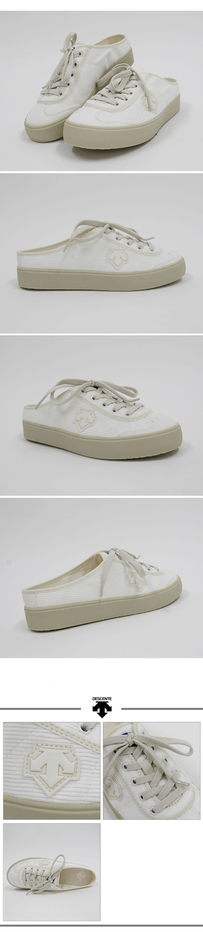 商品DESCENTE|【享贝家】DESCENTE 迪桑特 帆布半拖休闲鞋 男女同款 乳白色 SM323LSN92-BEG0,价格¥497,第1张图片详细描述
