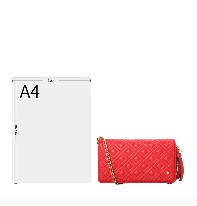 商品Tory Burch|TORY BURCH 女士Fleming系列红色皮革单肩包 46449-612,价格¥466,第3张图片详细描述