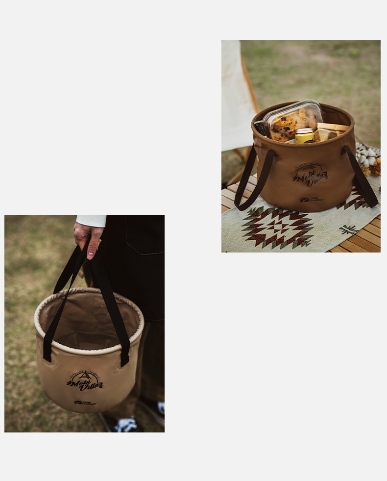 商品[国内直发] MobiGarden|旅行可折叠水盆旅游洗脸盆洗衣袋泡脚桶便携式户外露营水桶,价格¥45,第18张图片详细描述