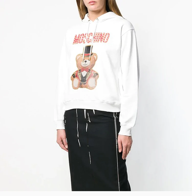 商品Moschino|Moschino 莫斯奇诺 女士白色小熊印花连帽卫衣 EV1704-0527-2001,价格¥2992,第8张图片详细描述
