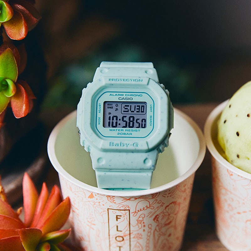 商品[国内直发] Casio|卡西欧手表经典小方表BGD-560推出冰淇淋新配色 防震 200米防水 电子荧光照明 约3年电池寿命 世界时间（48城市）功能,价格¥532,第4张图片详细描述