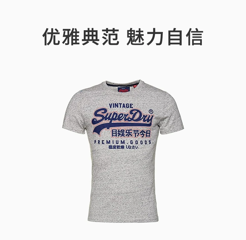 商品[国内直发] Superdry|SUPERDRY 灰色男士T恤 M10020XQ-SY3,价格¥95,第1张图片详细描述