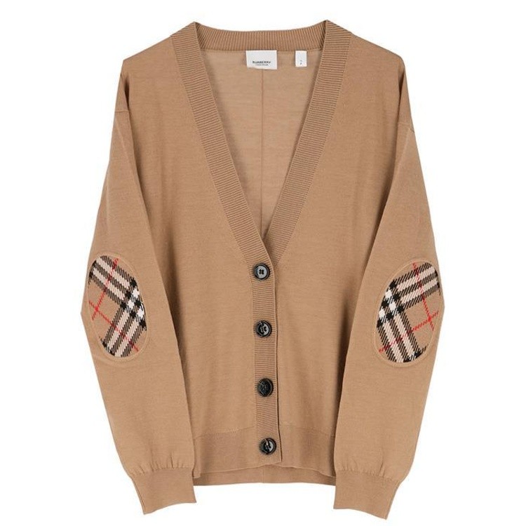 商品Burberry|BURBERRY/博柏利 女士米色羊毛针织开衫 80748851,价格¥1547,第4张图片详细描述