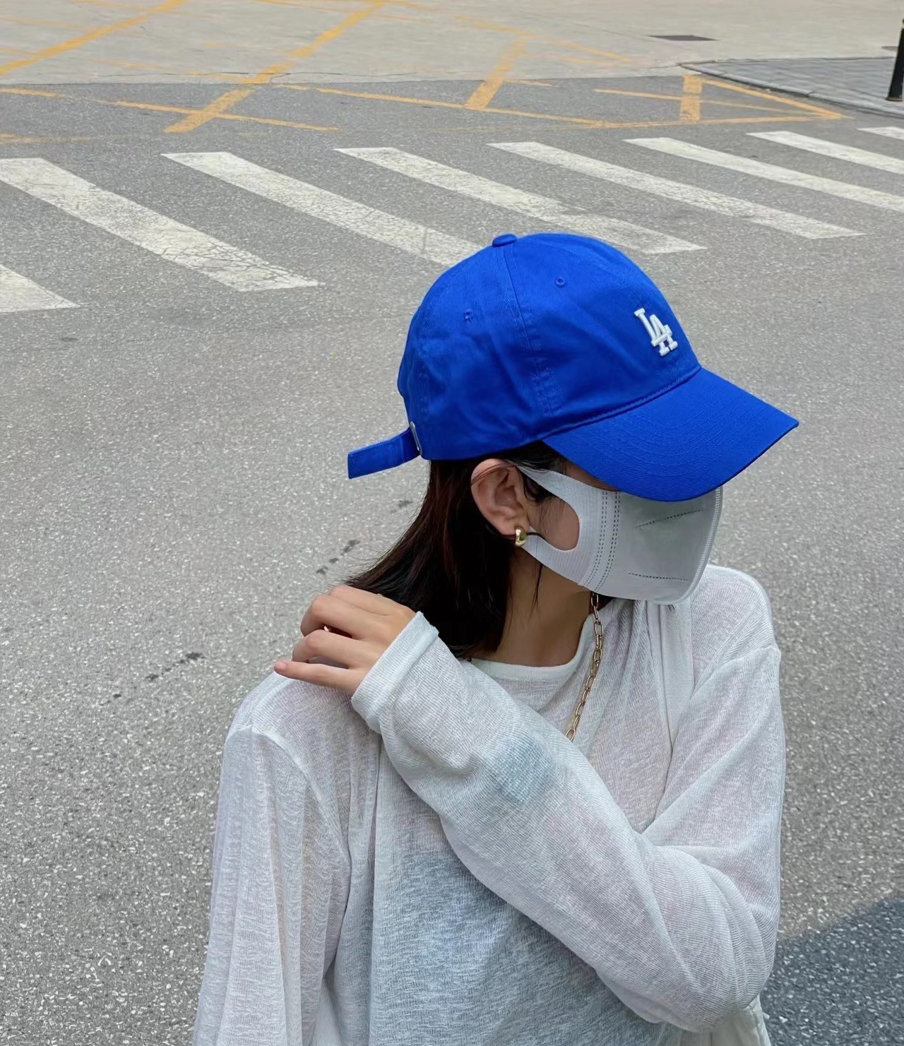 商品MLB|【享贝家】MLB LA棒球帽复古小LOGO运动休闲鸭舌帽 男女同款 蓝色 3ACP7701N-07BLS（3ACP770-1N-K0027-07BLS）,价格¥210,第4张图片详细描述