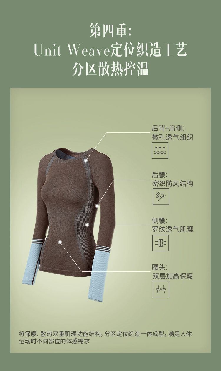 商品[国内直发] Beneunder|蕉下高弹保暖内衣EL06623保暖套装女士打底衣透气抗静电秋衣秋裤,价格¥265,第14张图片详细描述