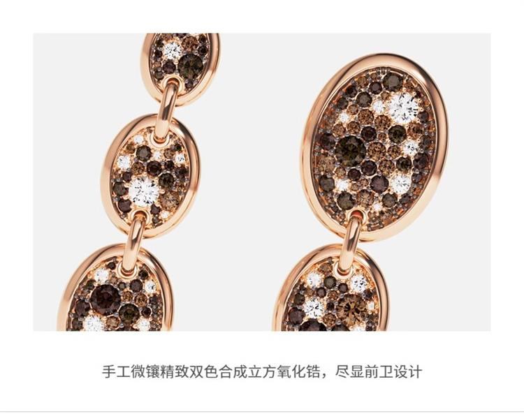 商品apm Monaco|APM Monaco密镶巧克力垂坠耳环个性浪漫 玫瑰金色 PE15363M,价格¥2210,第4张图片详细描述