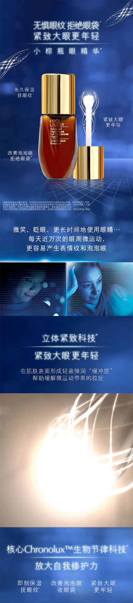 商品Estée Lauder|雅诗兰黛新肌透修护眼部密集精华5ml*3个二合一眼霜精华【香港直邮】,价格¥97,第1张图片详细描述