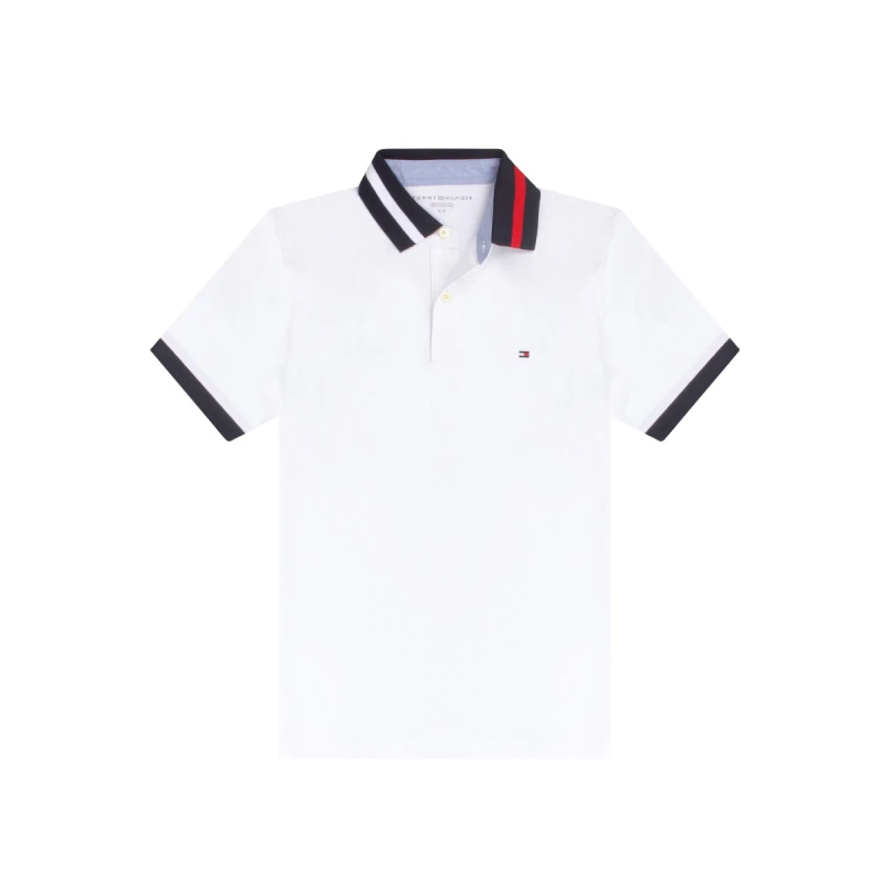 商品[国内直发] Tommy Hilfiger|TOMMY HILFIGER 白色男士POLO衫 78J8778-101,价格¥449,第1张图片详细描述