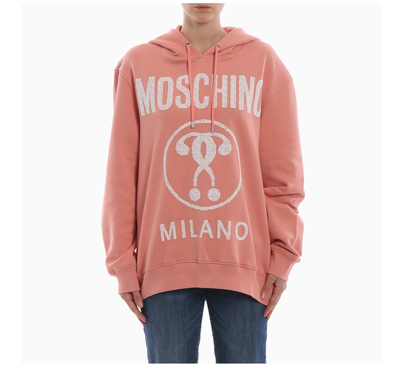商品Moschino|MOSCHINO 莫斯奇诺 女粉色连帽卫衣 17085527-1147,价格¥1797,第6张图片详细描述