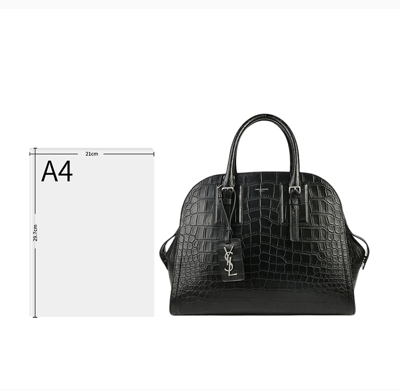 商品[国内直发] Yves Saint Laurent|YSL 圣罗兰 女士黑色徽标手提单肩包 500015-DZE0E-1000,价格¥11962,第6张图片详细描述
