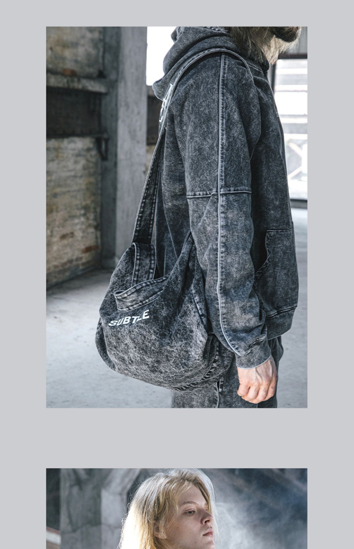 商品[国内直发] Subtle|RAWMAD(E)牛仔包女大容量复古水洗休闲旅行包单肩斜挎包男,价格¥386,第32张图片详细描述