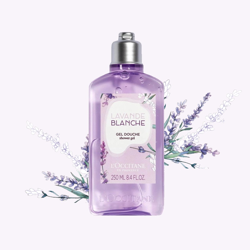 商品L'Occitane|L'occitane欧舒丹白薰衣草系列沐浴露250ml 保湿滋润,价格¥150,第6张图片详细描述