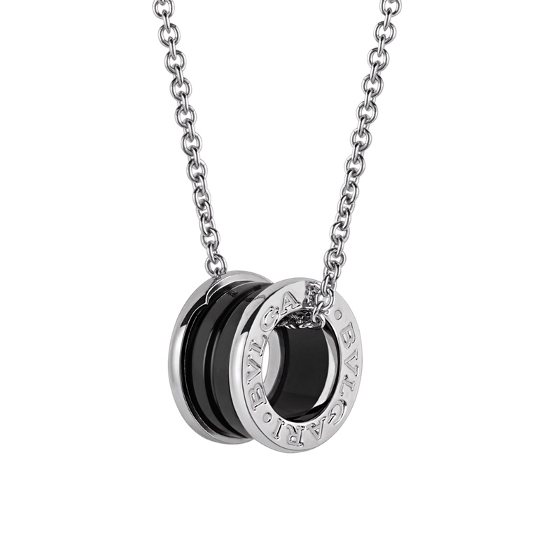 商品BVLGARI|  BVLGARI/宝格丽 慈善款 男女通用纯银镶嵌黑色陶瓷 小红点项链 349634,价格¥5443,第2张图片详细描述