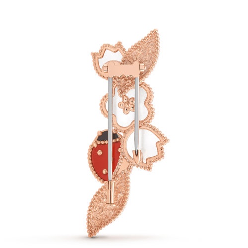 商品Van Cleef & Arpels| Van Cleef & Arpels/梵克雅宝 Lucky Spring系列 18K金玫瑰金珍珠母贝玛瑙瓢虫形状胸针VCARP7RS00,价格¥59037,第2张图片详细描述