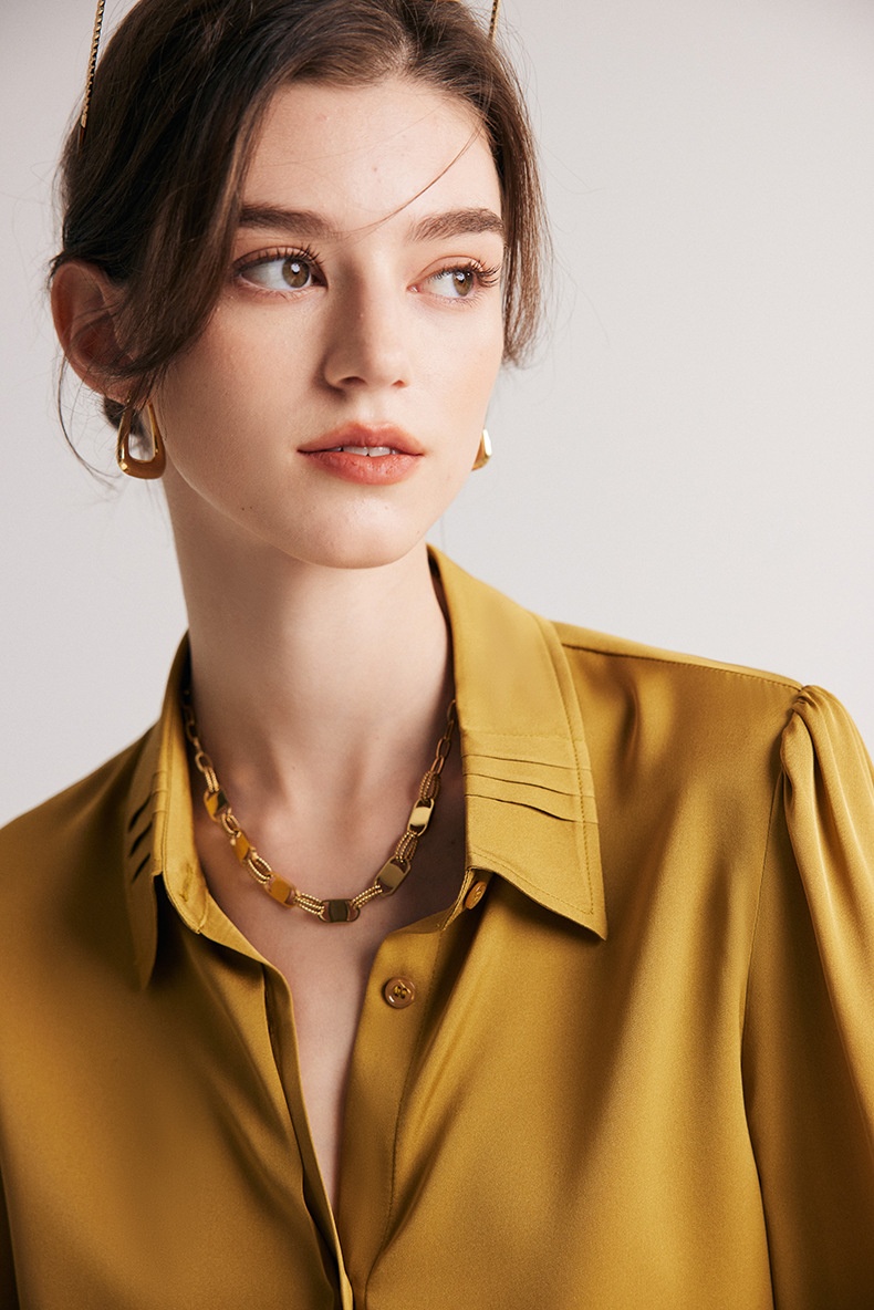 商品[国内直发] GLENVINTEN|格岚云顿英国品牌真丝衬衫女2024春夏新款19姆米弹力双乔长袖桑蚕丝衬衣服装,价格¥685,第15张图片详细描述