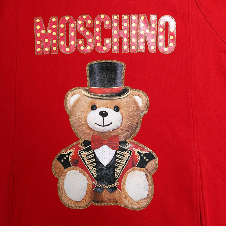商品Moschino|Moschino 莫斯奇诺 女士红色泰迪马戏团带帽卫衣式连衣裙 EV0453-0527-3115,价格¥3544,第12张图片详细描述