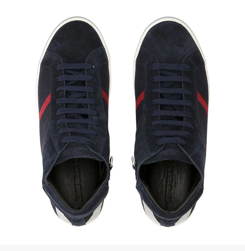 商品Burberry|BURBERRY 男士蓝色红白格纹运动鞋 3945864,价格¥2183,第7张图片详细描述