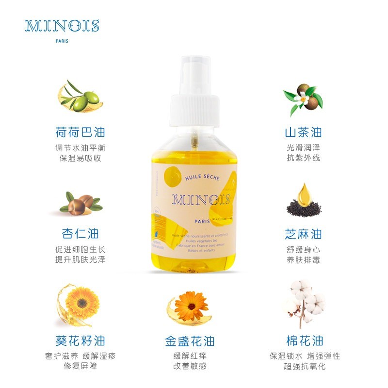 商品Minois paris|Minois Paris宝宝滋润按摩油 保湿润肤油150ml,价格¥251,第3张图片详细描述