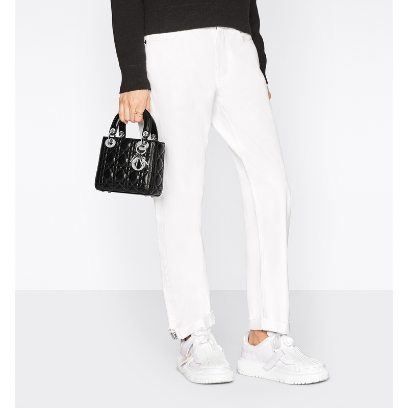 商品Dior|迪奥 Lady Dior系列女士黑色羊皮手提包 M0505PNGE_M900,价格¥38609,第10张图片详细描述