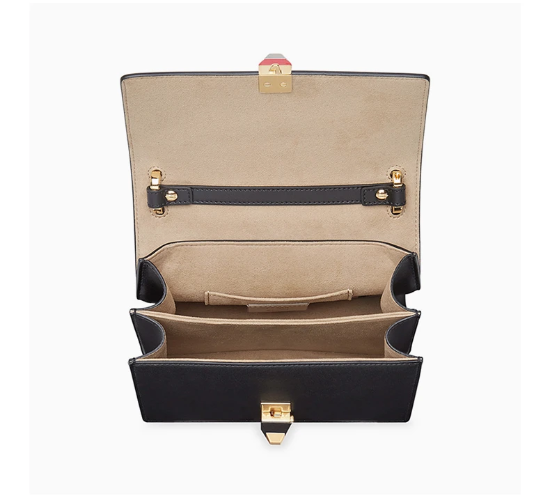 商品[国内直发] Fendi|Fendi 芬迪 女士黑褐色拼接斜挎包 8M0381-A5TY-F13WB,价格¥10601,第5张图片详细描述