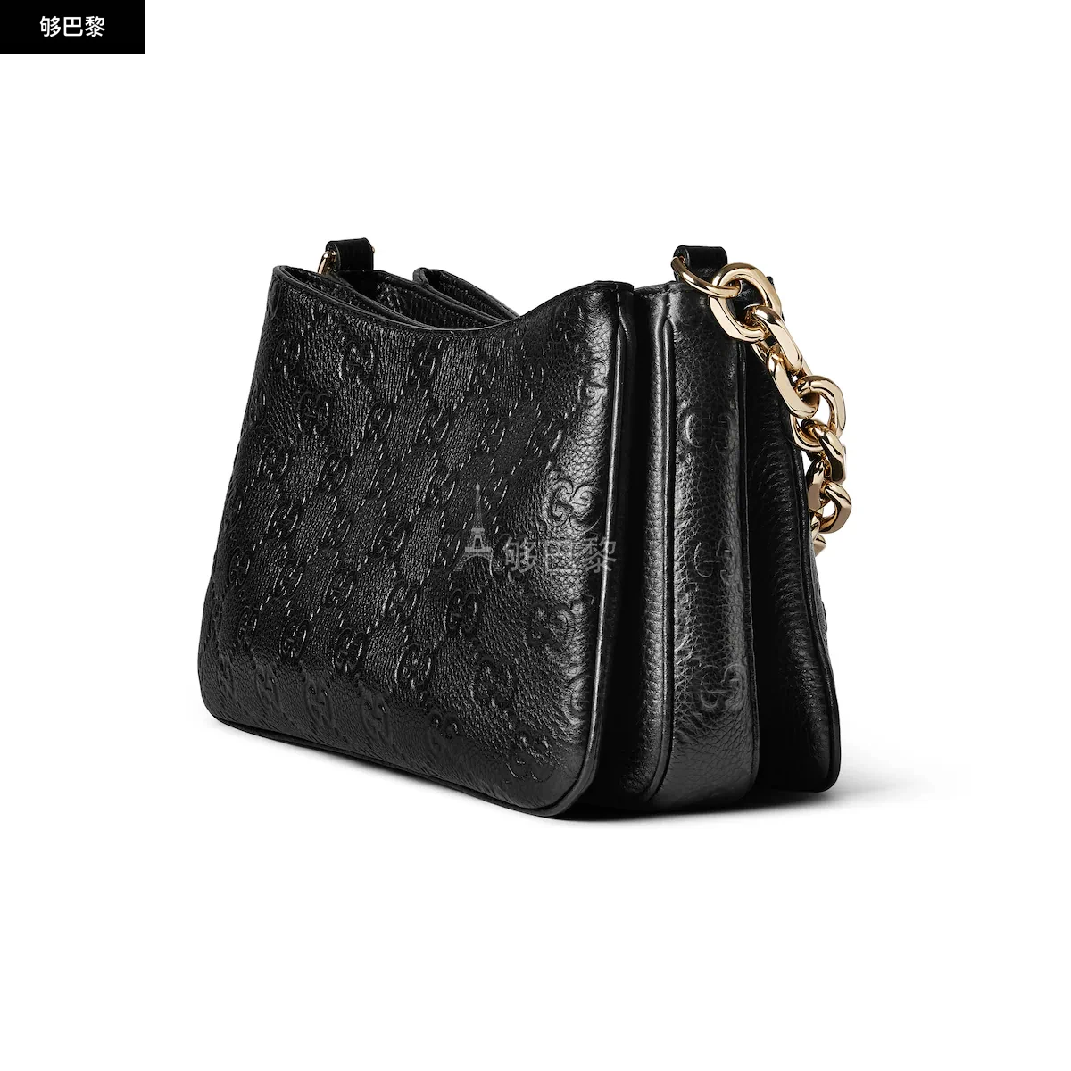 商品Gucci|【预售】 古驰 25春夏 女士 单肩包 GG EMBLEM系列小号肩背包 815263 AAEEM 1000,价格¥25261,第6张图片详细描述