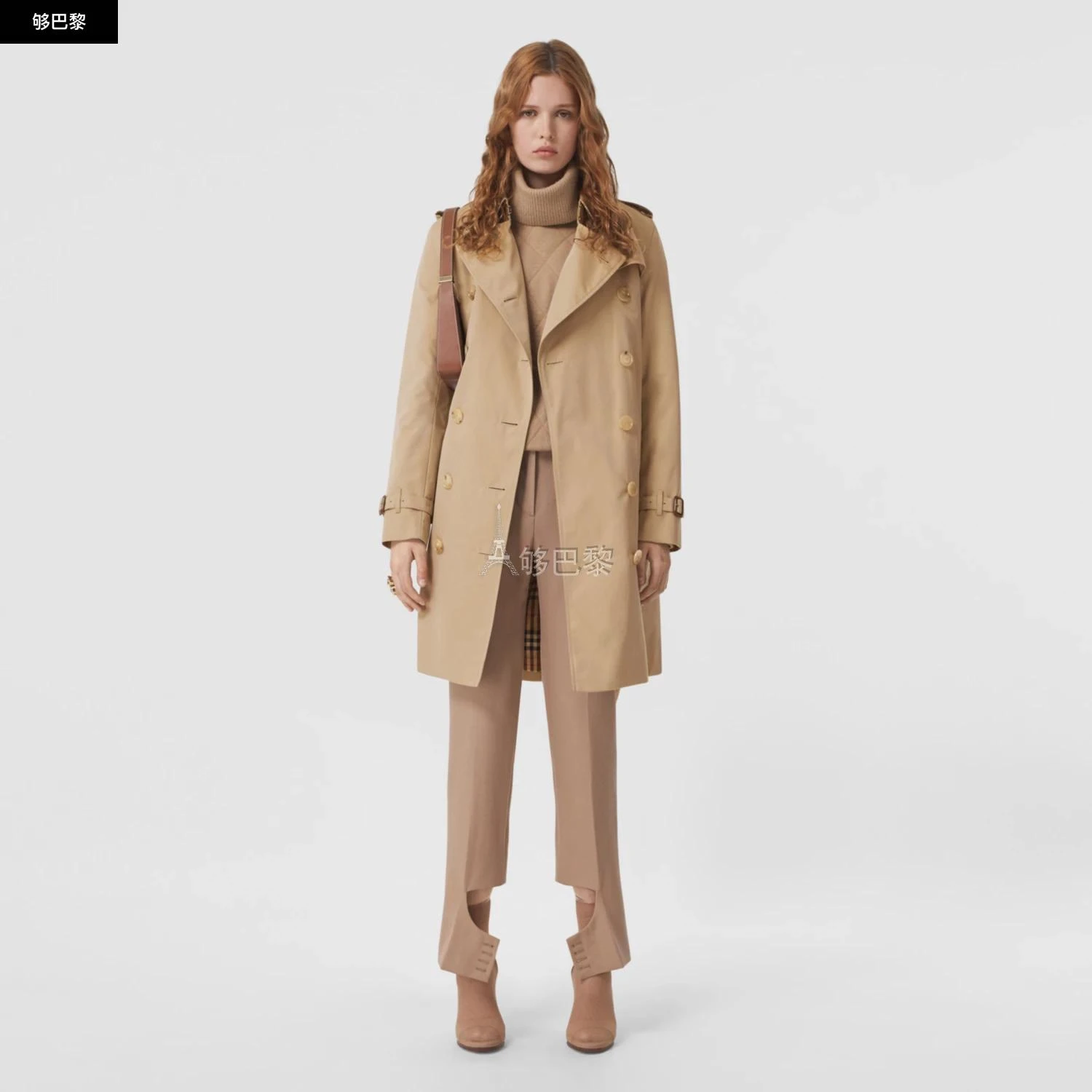 商品Burberry|包邮包税【预售7天发货】 BURBERRY 24春夏 女士 风衣 肯辛顿版型 - Heritage Trench 风衣 40733731,价格¥17264,第3张图片详细描述