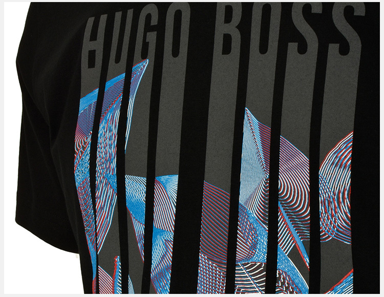商品Hugo Boss|Hugo Boss 雨果博斯 男士黑色纯棉短袖T恤 TEE3-1816415001,价格¥654,第17张图片详细描述