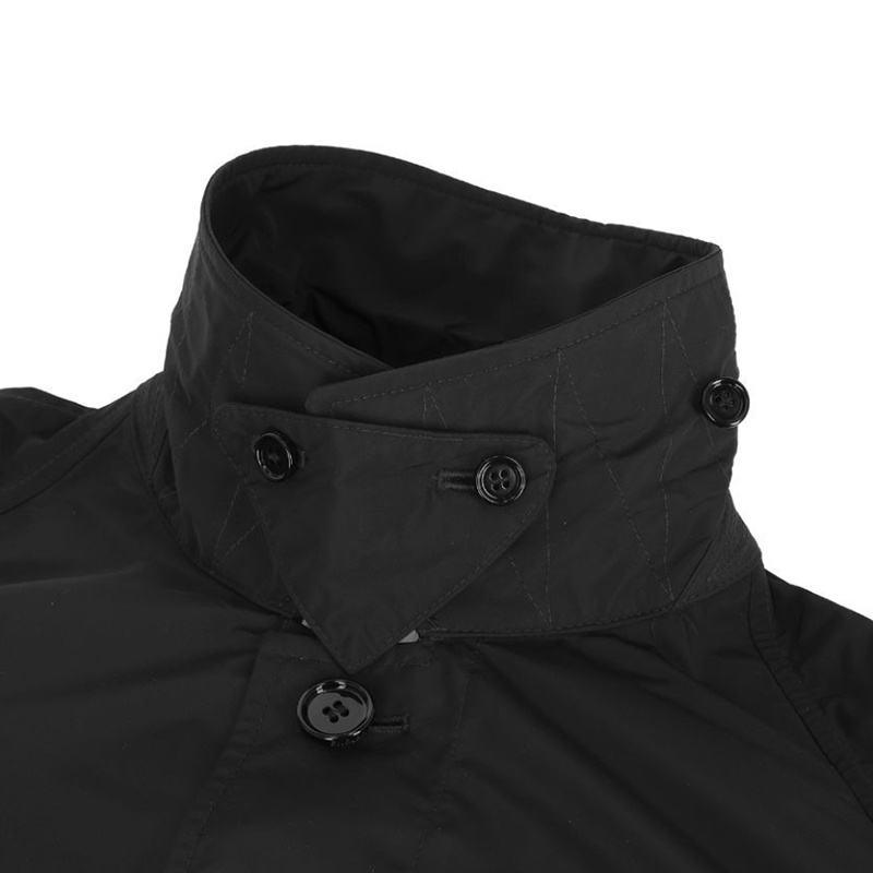 商品Burberry|【现货】博柏利 男士聚酯纤维暗扣翻领中款风衣80678531（三色）,价格¥2334,第4张图片详细描述