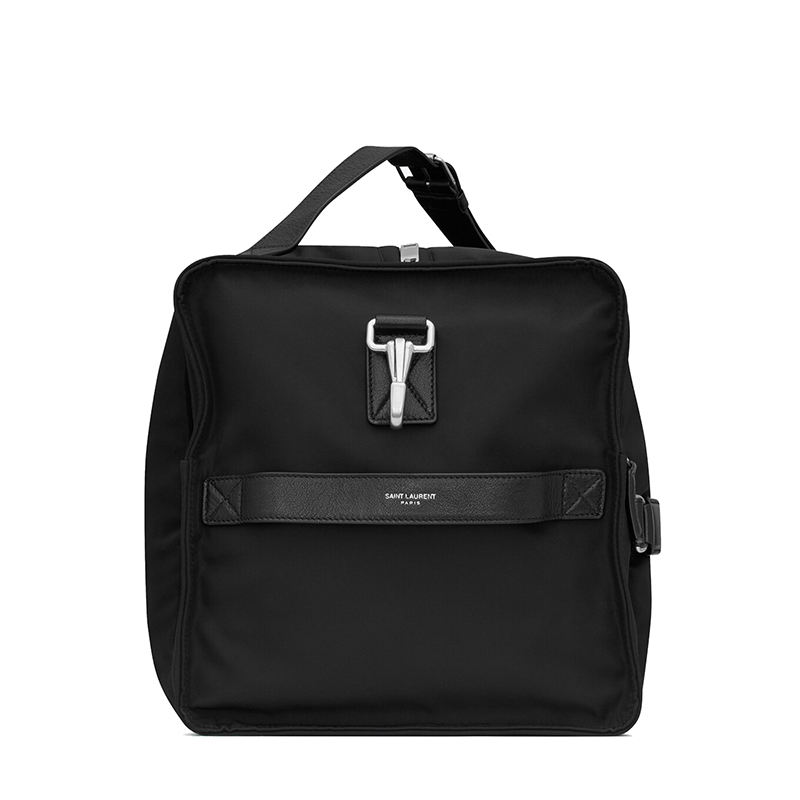 商品Yves Saint Laurent|SAINT LAURENT PARIS/圣罗兰 YSL 22春夏新款 男士黑色尼龙银扣手提旅行包,价格¥14365,第3张图片详细描述