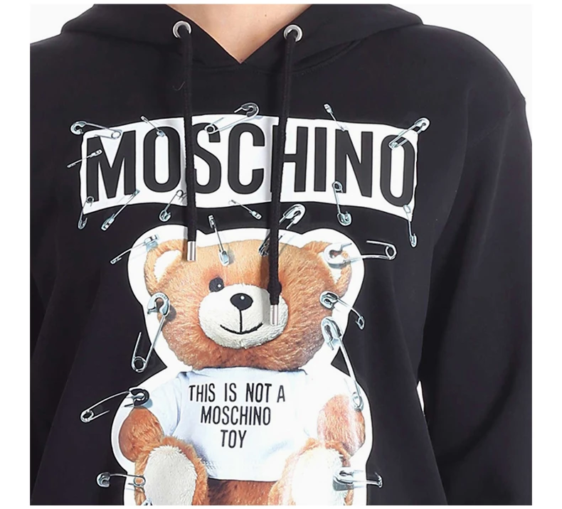 商品Moschino|Moschino 莫斯奇诺 女士黑色印花棉质卫衣 EV1705-5527-1555,价格¥2113,第8张图片详细描述